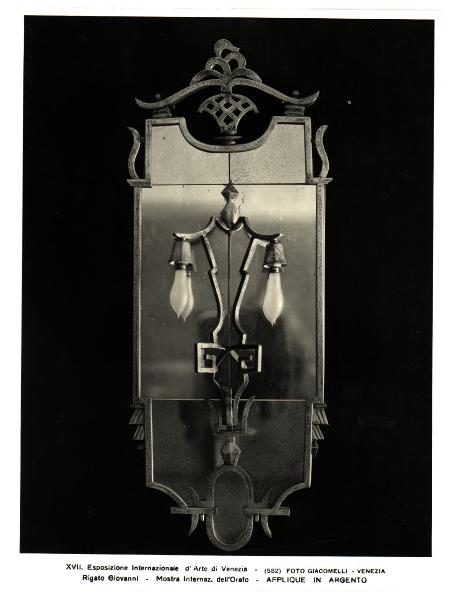Venezia - XVII Esposizione Internazionale d'Arte - Mostra Internazionale dell'Orafo, G. Rigato, Applique in argento