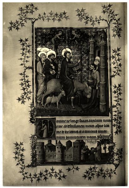 Torino - Museo Civico - Libro delle ore del Duca di Berry, J. Van Eyck, tav. X - fol. 20 v°, pagina miniata, pergamena