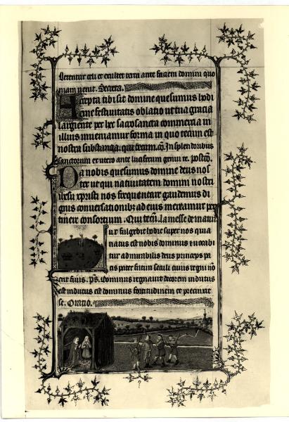 Torino - Museo Civico - Libro delle ore del Duca di Berry, J. Van Eyck, tav. XXXI - fol. 7, pagina miniata, pergamena