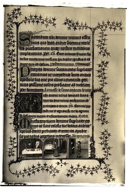 Torino - Museo Civico - Libro delle ore del Duca di Berry, J. Van Eyck, tav. XXX - fol. 124, pagina miniata, pergamena