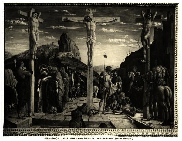Dipinto - Andrea Mantegna - Crocefissione - Predella della pala di san Zeno - Parigi - Museo del Louvre