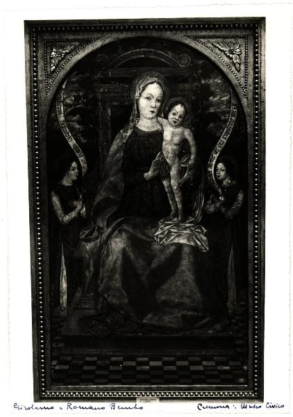 Cremona - Museo Civico - Gerolamo Bembo, Madonna in trono con Bambino e angeli, dipinto su tavola