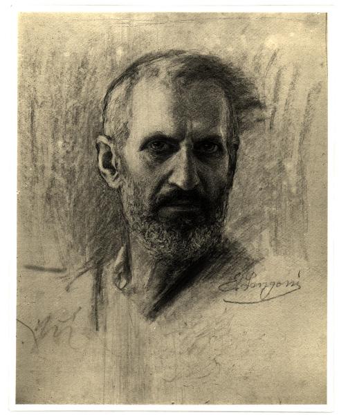 Collezione privata - Emilio Longoni, Autoritratto, disegno