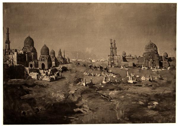 Pompeo Mariani, Le tombe dei califfi al Cairo, olio su tela (1891)