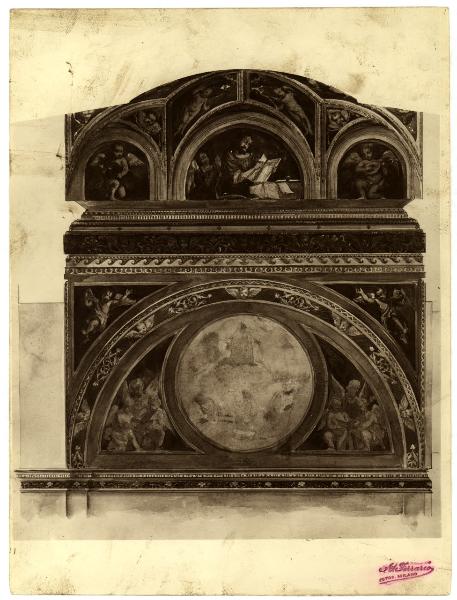 Milano - Chiesa di S. Vittore al Teatro - Disegno della sezione della parte sommitale della prima cappella a destra con riportata la decorazione ad affresco