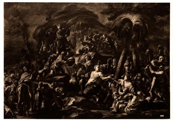 Milano - Collezione Giovanni Treccani degli Alfieri - Solimena, Mosè fa scaturire l'acqua da una roccia, olio su tela