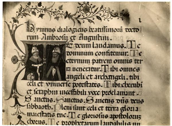 Busto Arsizio - Parrochiale - Dettaglio di pagina miniata con Capolettera "T"