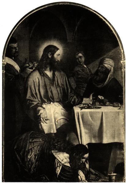 Brescia - Chiesa di Santa Maria Calchera - Moretto, Gesù in casa di Simone il Fariseo, olio su tela