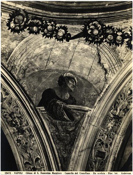 Napoli - Chiesa di S. Domenico Maggiore - Cappella del Crocefisso, un profeta, particolare della decorazione ad affresco