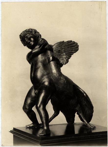 Vienna - Museo storico-artistico - Andrea Briosco detto Riccio, fanciullo con oca, statuetta in bronzo