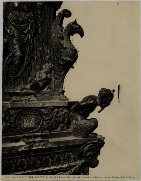 Padova - Basilica di S. Antonio - Andrea Briosco detto Riccio, dettaglio del candelabro in bronzo a sinistra dell'altare maggiore (1507-15)