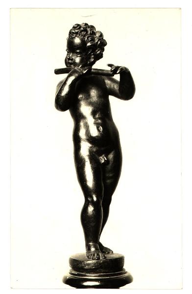 Vienna - Kunsthistoriches Museum (?) - Collezioni Estensi, Girolamo Campagna, putto con flauto, statuetta in bronzo
