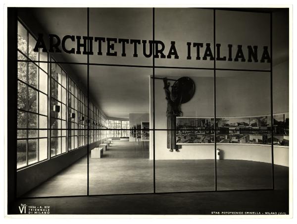 Milano - VI Triennale d'Arte - Padiglione dell'Architettura Italiana, veduta interna