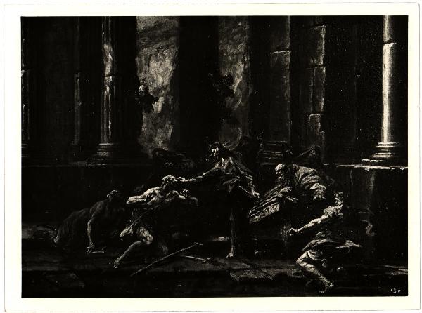 Milano - Raccolta De Angeli Frua - Alessandro Magnasco, Cristo che risana un paralitico, dettaglio del dipinto, olio su tela