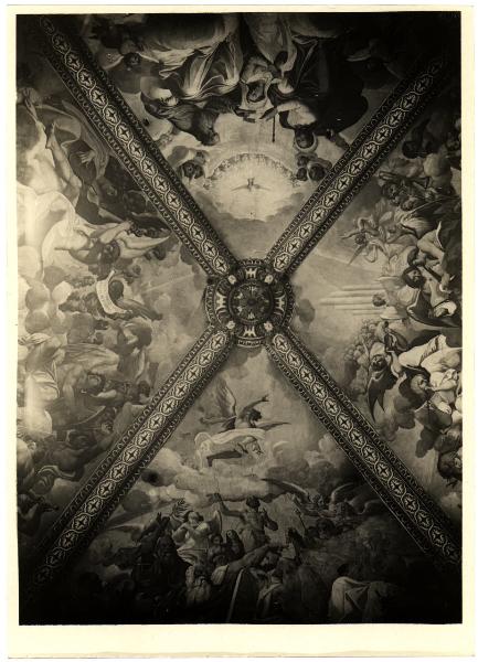 Piacenza - Duomo - Volta del presbiterio, Camillo Procaccini, Incoronazione della Vergine, Ludovico Carracci, cori di Angeli e Limbo, affreschi delle vele