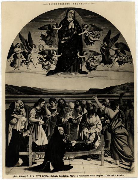 Roma - Pinacoteca Capitolina - Sala IV, Cola dell'Amatrice, Morte e Assunzione della Vergine, olio (1514)