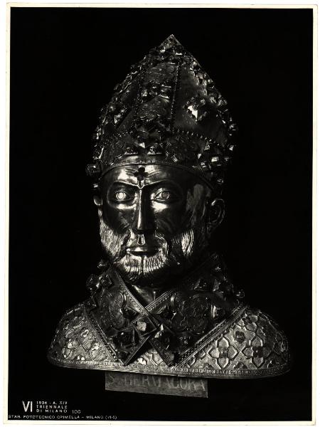 Milano - VI Triennale d'Arte - Busto reliquiario di S. Ermagora in argento dorato e gemme