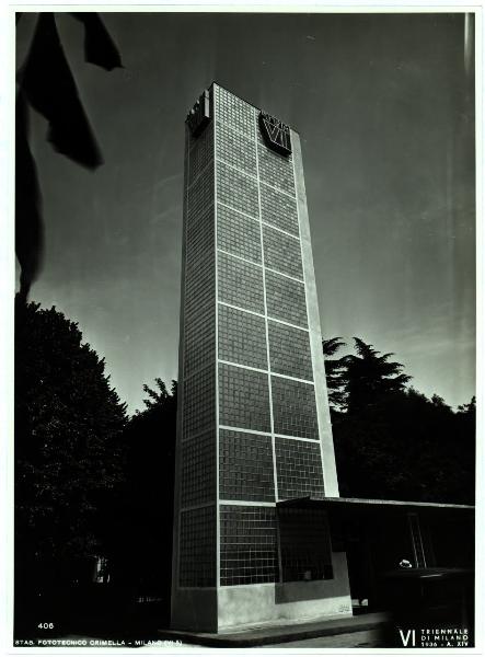Milano - VI Triennale d'Arte - Arch. Giuseppe Pagano, torre in vetro cemento