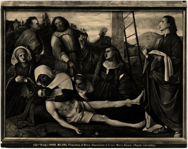 Milano - Pinacoteca di Brera. Marco Basaiti, Compianto sul Cristo morto, olio su tavola.