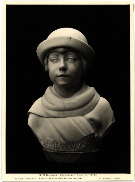 Venezia - XVII Esposizione Internazionale d'Arte. Eugenio Bellotto, ritratto di Foscarina Bellotto, mezzo busto in marmo.