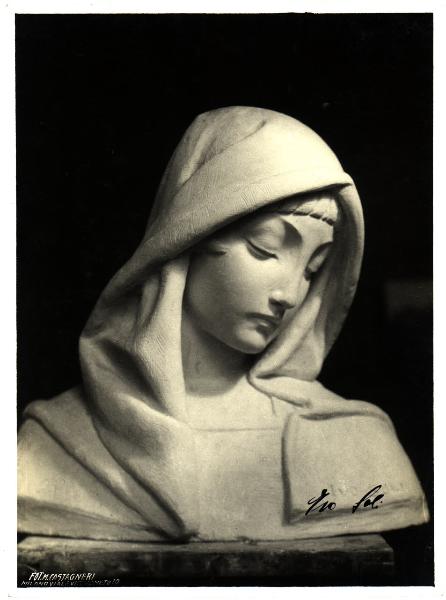 Ivo Soli, mezzo busto feminile, scultura in gesso.