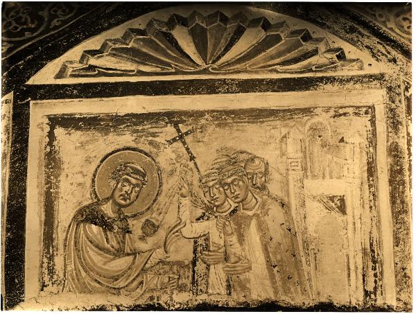 Aquileia - Basilica. Cripta Massenziana, episodio della vita di S. Ermacora, affresco (XII sec.).