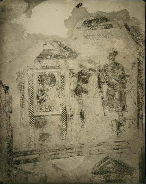 Aquileia - Basilica. Cripta Massenziana, episodio della vita di S. Ermacora, affresco (XII-XIII sec.).