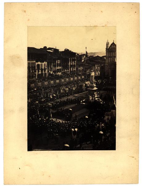 Firenze - Piazza Santa Croce - Cerimonia per l'inaugurazione del monumento a Dante Alighieri