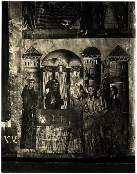 Toscana - Pescia - Chiesa di S. Francesco. Bonaventura Borlinghieri, S. Francesco e storie della sua vita, particolare, olio su tavola a fondo oro (1235).