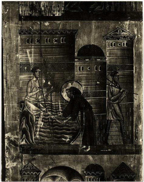 Toscana - Pescia - Chiesa di S. Francesco. Bonaventura Borlinghieri, S. Francesco e storie della sua vita, particolare, olio su tavola a fondo oro (1235).
