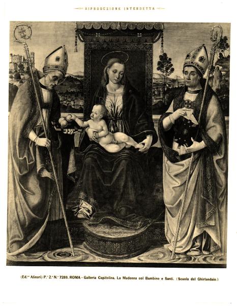 Roma - Pinacoteca Capitolina. Madonna con Bambino e Santi, olio su tavola.