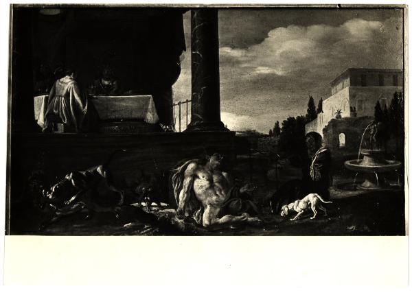Milano - Pinacoteca di Brera. Nicolaus Knupfer, La parabola di Lazzaro e del ricco Epulone, olio su tela.