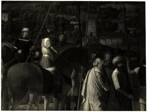 Milano - Pinacoteca di Brera. Michele da Verona, Crocifissione, particolare, olio su tela (firmata e datata 1501).