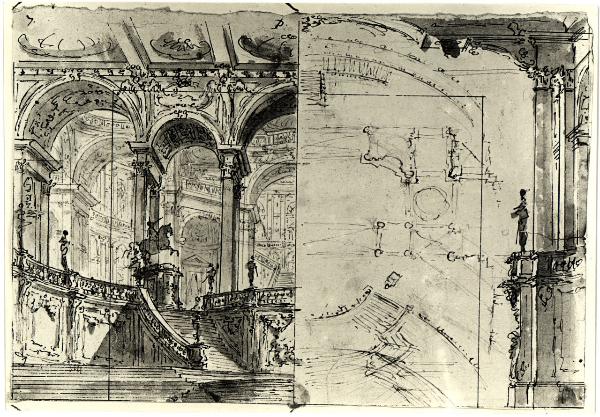 Milano - Accademia di Brera. Gabinetto dei disegni e delle stampe, studio per scenografia, acquarello e china su carta.