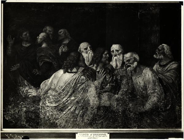 Milano - Pinacoteca di Brera. Marco d'Oggiono, Morte della Vergine, particolare degli Apostoli, affresco.