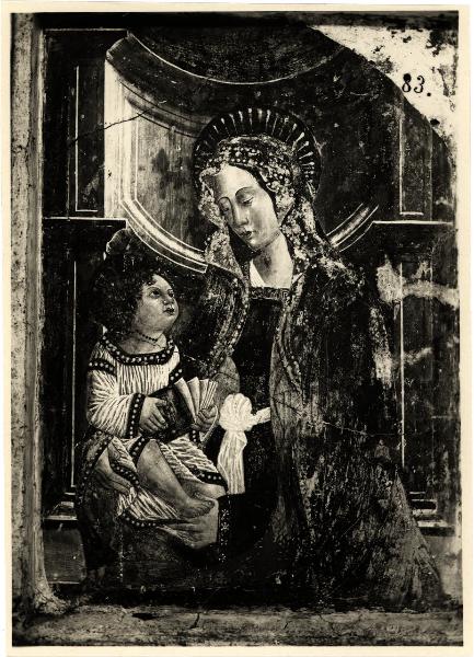 Varese - Chiesa di S. Stefano in Bizzozero (?). Madonna con Bambino, affresco.