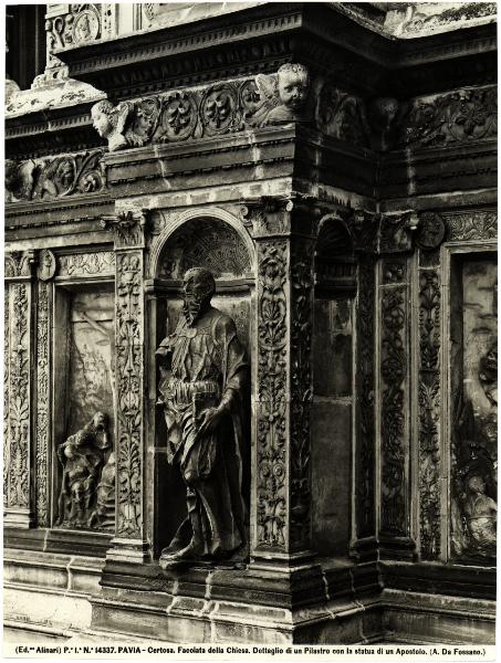 Scultura - Apostolo - Antonio Mantegazza, Cristoforo Mantegazza - Certosa di Pavia - Chiesa - Facciata