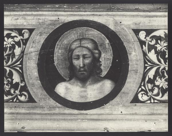 Pistoia - Spedale del Ceppo (?). Giotto (scuola), il Redentore entro medaglione, olio su tavola.