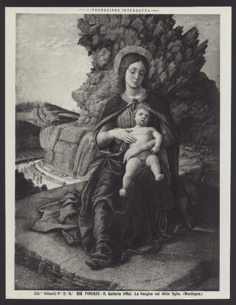 Dipinto - Andrea Mantegna - Madonna con Bambino - Madonna delle cave - Firenze - Galleria degli Uffizi.