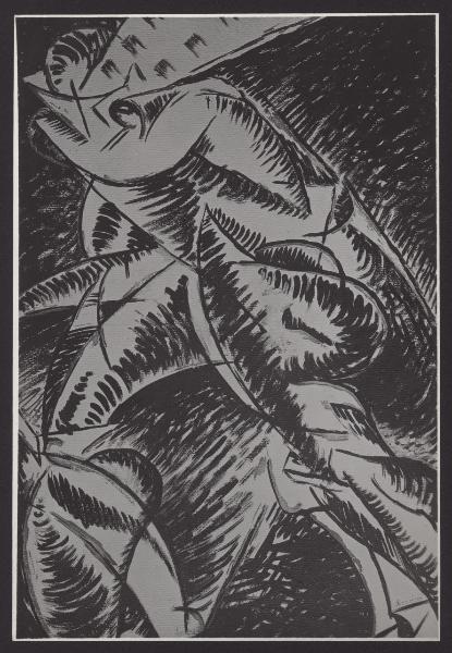 Ginevra - Galleria Krugier. Mostra "Il Futurismo", Umberto Boccioni, Dinamismo di un corpo umano, tempera su carta (1913).