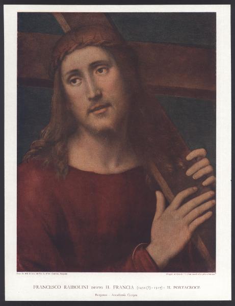 Bergamo - Accademia Carrara. Francesco Raibolini detto Francia, Cristo portacroce, dipinto ad olio.