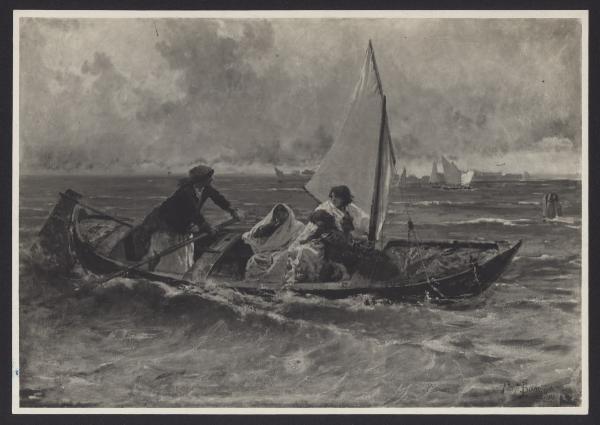 Mosè Bianchi, Traversata della laguna, dipinto ad olio (Milano, 1885).