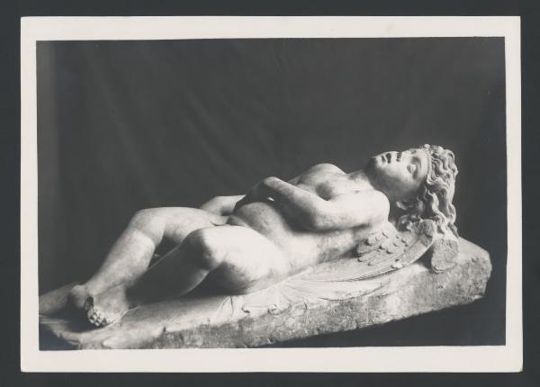 Roma - Proprietà Giorgio Conti. Cupido dormiente, scultura in marmo (XVI sec.).