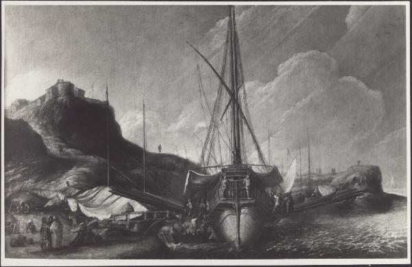Milano - Raccolta Filippini. Marina, olio su tela (pittura francese, XVIII sec.).