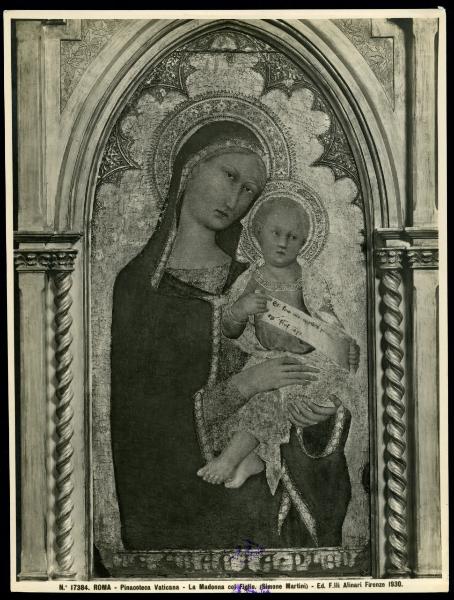 Roma - Galleria Nazionale d'Arte Antica (?). Simone Martini, Madonna con Bambino, tempera su tavola.