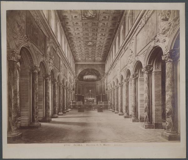 Roma - Basilica di S. Marco. Veduta della navata centrale.