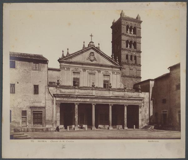 Roma - Chiesa di S. Cecilia in Trastevere. Veduta esterna della facciata.