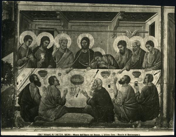 Siena - Museo dell'Opera del Duomo. Duccio da Buoninsegna, l'Ultima cena, particolare della facciata posteriore della Maestà, tempera su tavola (1308-1311).