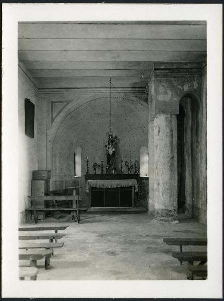 Lesa - Chiesa di San Sebastiano. Interno, veduta dell'abside.