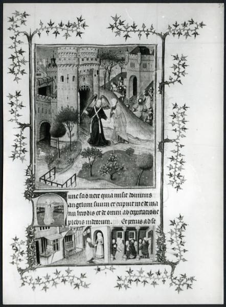 Torino - Museo Civico. Libro delle ore del Duca di Berry, J. Van Eyck, pagina miniata, pergamena.